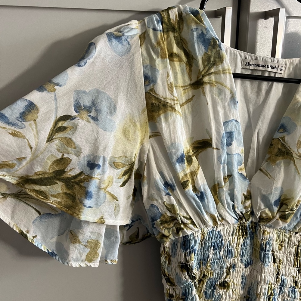 Flutter Sleeve Smocked Waist Top - Abercrombie